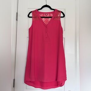 BB Dakota Coral Lace Detail Lined Shift Dress